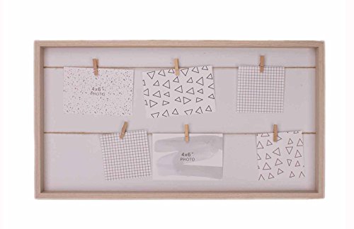 HANTAJANSS Picture Board Display Unique Wall Mount Hanging Picture Frame Clothespin Frame 24