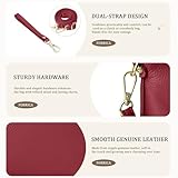 FORRICA Burgundy Clutch Bag for Women – Genuine Leather Cross Body Bag, Ladies Small Crossbody Phone Purse for Wedding, Evening & Party - Image 4