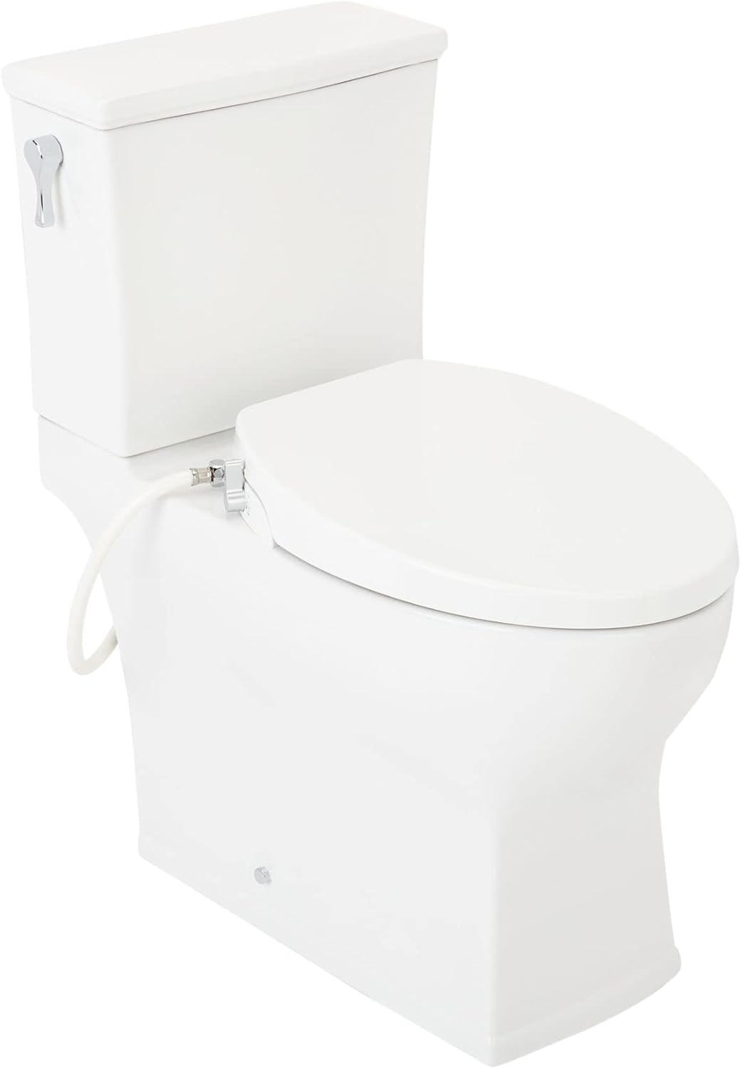Signature Hardware 481682 Carraway 1.28 GPF Two Piece Elongated Toilet - Bidet Seat Included, ADA Compliant - White
