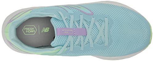 New Balance Tênis de corrida infantil unissex Fresh Foam Arishi V4 com cadarço, Alvejante azul/verde