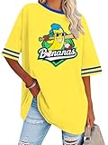 Baseball Shirts for Women Oversized Baseball Mom T Shirt Game Day Heart Graphic Tee Top Yellow