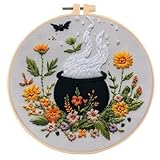QBQBQ Halloween Embroidery Kit, Halloween Cross Stitch Kit, 4 Set, Adults, Unisex, 6 Inch, Non-Foldable, Gothic, Cross Stitch, Needlepoint, DIY, Craft Kit (1 Set)