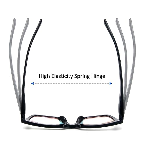 Image of Modern Square Reading Glasses 4 Pack Oversized Eye Glasses Blue Light Blocking Eyestrain Relief
