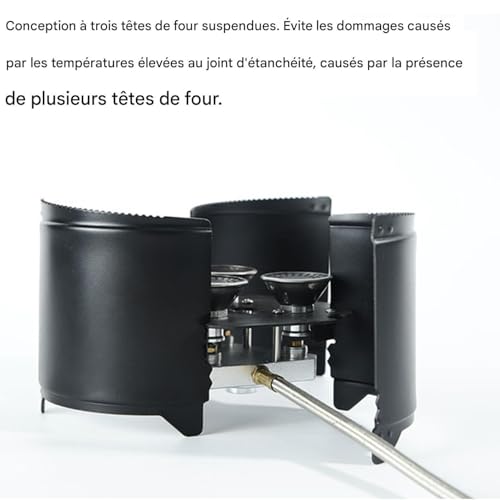 Réchaud portable camping 5000W avec bouilloire pliable anti-vent en céramique