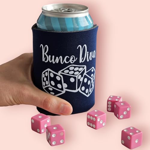 Bunco Diva Coozies - Set of 6 Assorted Colors - Fits All Beverage Containers - Perfect for Bunco Gifts and Prizes image 5