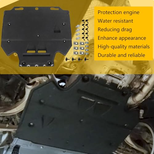 Image of GXARTS Engine Splash Guard and Mounting Elements 4G0863822C 4G0863822J Compatible with Audi A6 A7 S6 S7 Quattro RS7 2011 2012 2013 2014 2015 2016 2017 2018 Under Car Shield Cover
