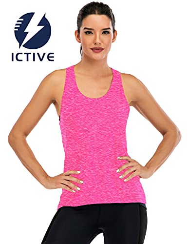 ICTIVE Womens Cross Backless Workout Tops for Women Racerback Tank Tops Open Back Running Muscle Tank Yoga Shirts