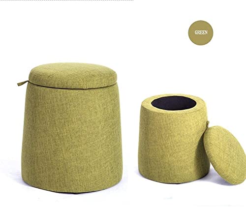Tabouret de Rangement Pliant Tissu Salon Coffre Gain de Place