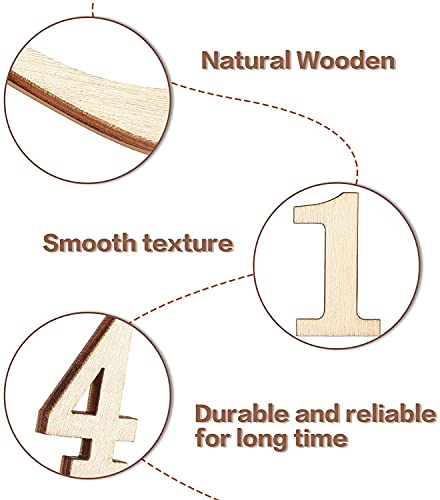 Cliths 75 Pieces Wooden Numbers in 5 Sets, Wooden Arabic Clock Numbers for Clock DIY Decoration