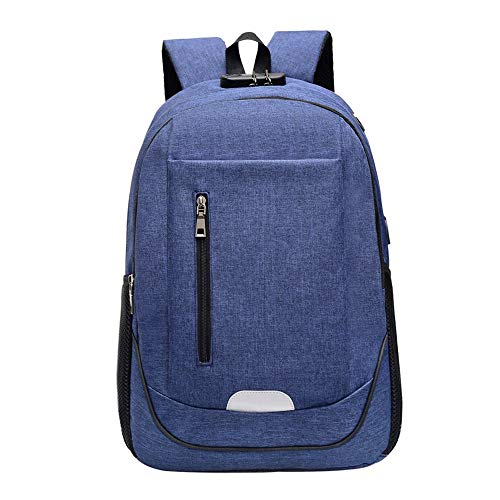 JHKUYG bb zaino per studenti zaino alla moda alla moda, zaino da viaggio da uomo, zaino per computer, zaino antifurto da viaggio per laptop, zaino per laptop con USB (colore: blu)