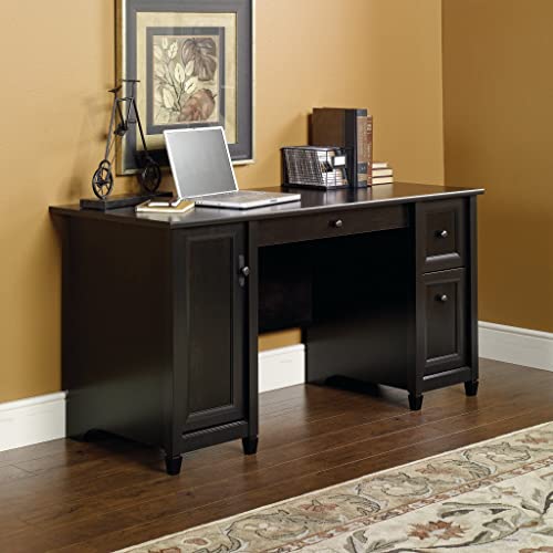 Sauder Edge Water Computer Desk, L: 59.06" X W: 23.23" X H: 29.02", Estate Black Finish #TOP1