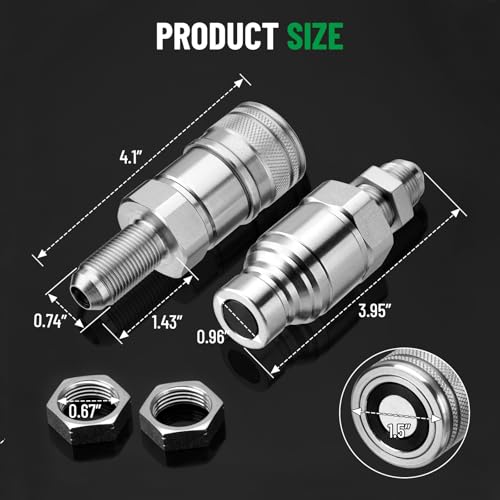 Image of 1 /2 inch Flat Face ISO 16028 Hydraulic Couplers, 1 /2 inch (#8) JIC Thread