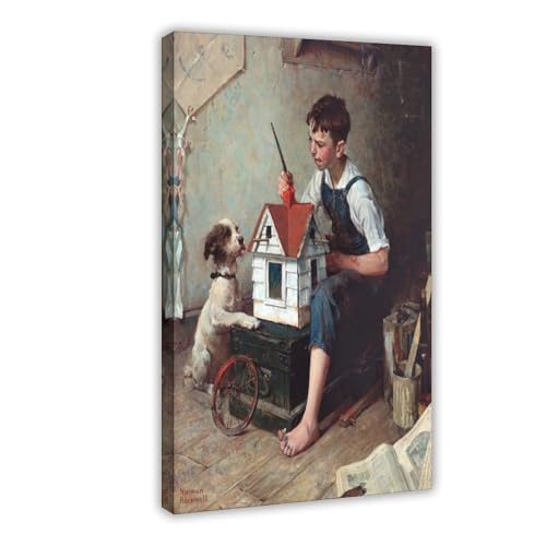 Toile Norman Rockwell The Little House grand format cadre suspendu