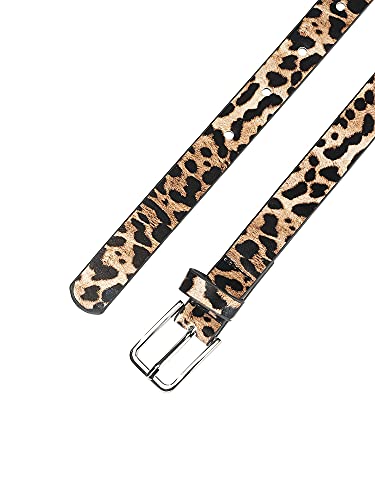Allegra K Women's Skinny Waist Belts Single Pin Buckle Cute Animal Printed Pants Dress Thin Faux Leather Belt2