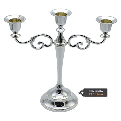 Tidelence 3-Candle Metal Candelabra Candlestick 10.6 inch Tall Candle Holder Wedding Event Candelabra