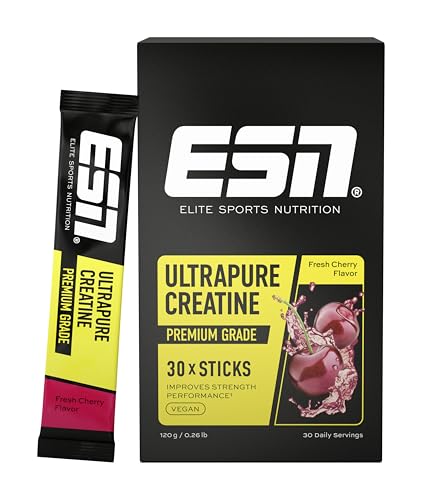 ESN Ultrapure Creatina Monohidrato Sticks, Cereza fresca, 30 sobrecitos