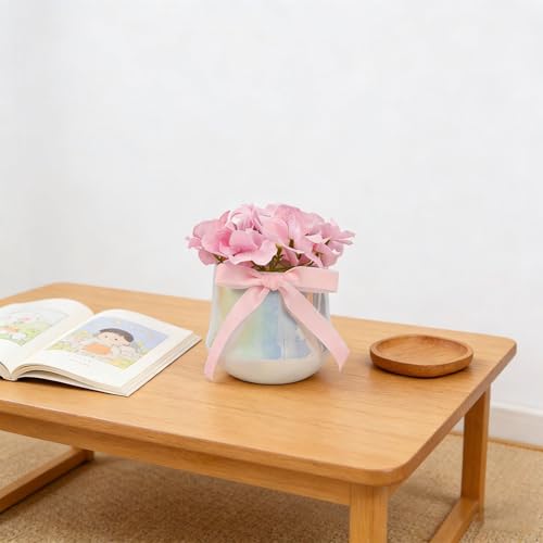 Rosas artificiales en maceta decorativa para transformar tu sala de estar y recibidor 3