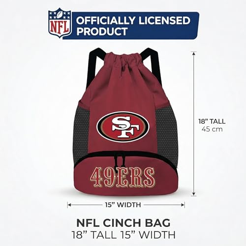 Image of NFL San Francisco 49ers Cinch Bag - Standard Logo Drawstring Backpack