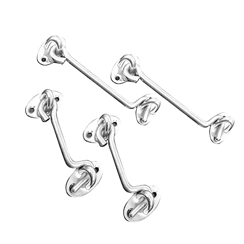 Holibanna Brass Cabin Hook 4-Pack Stainless Steel Window Wind Hook Durable Easy to Install
