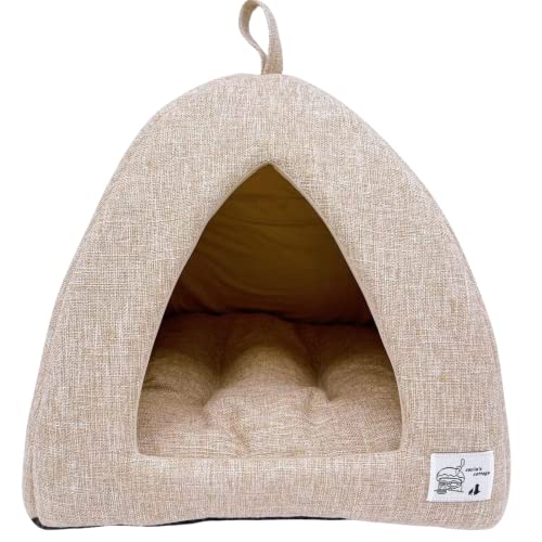 cecile's cottage 猫ハウス 猫 犬 ベッド テント キャットハウス 通年 グッズ おしゃれ ねこハウス 小型犬 猫用 犬用 ペット用 かわいい 室内 犬 イヌ ネコ クッション オールシーズン 犬 隠れ もふもふ 犬・猫兼用 … 麻風ドーム