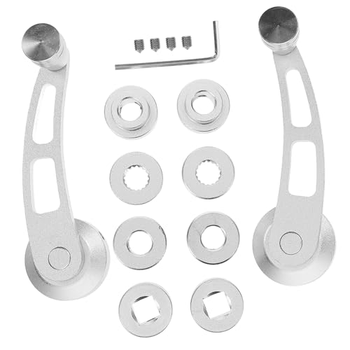 Unomor 1Set Aluminum Alloy Car Window Crank Handle Replacement Kit Durable Manual Winder for Effortless Operation Compatible with Various Models Finish