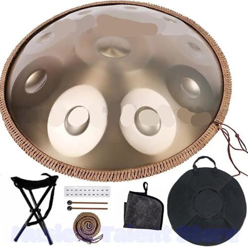 Handpan de acero 9 Notas 432Hz 22 in Oro miniatura 1