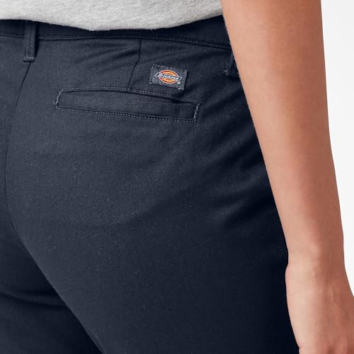 Dickies Women's Slim Bootcut Twill Pants, Rinsed Dark Navy, 27 RG - image 2
