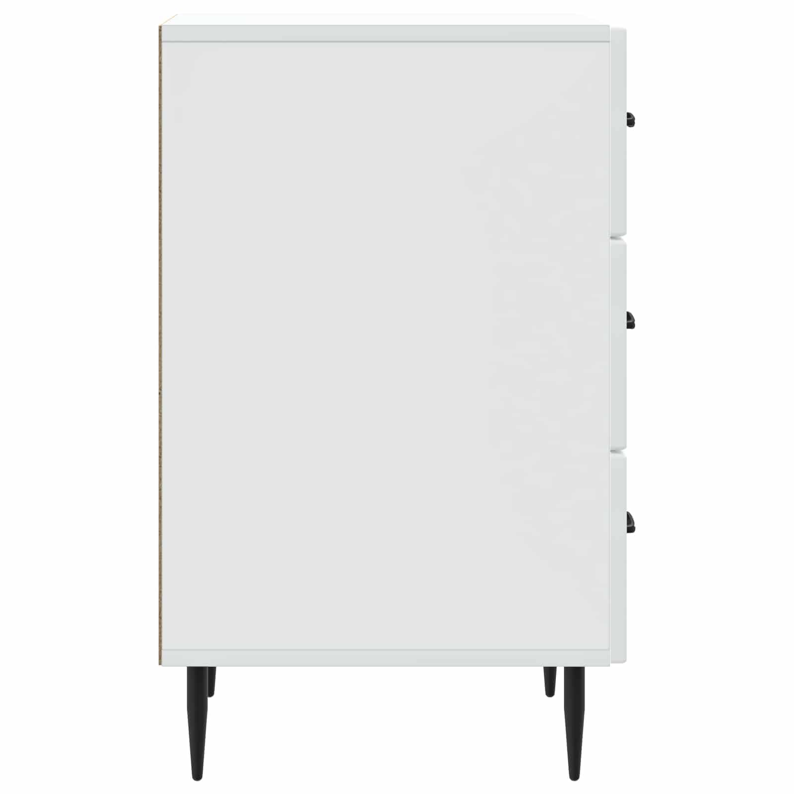 Mesita de noche con 3 cajones de madera blanca de 43 x 41 x 66,5 cm para dormitorio, salón, mesa auxiliar funcional con espacio de almacenamiento, diseño duradero, fácil montaje y