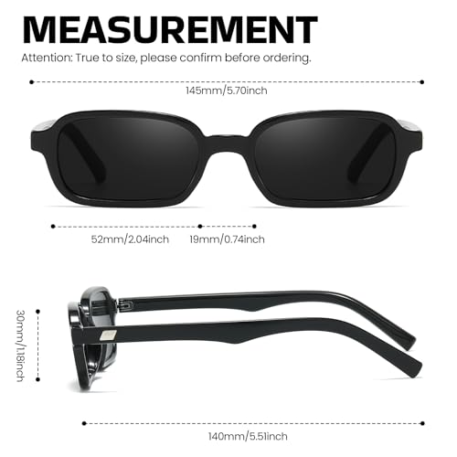 SODQW Rectangle Sunglasses for Women Designer Vintage Small Retro 90s Ladies Shades UV Protection4