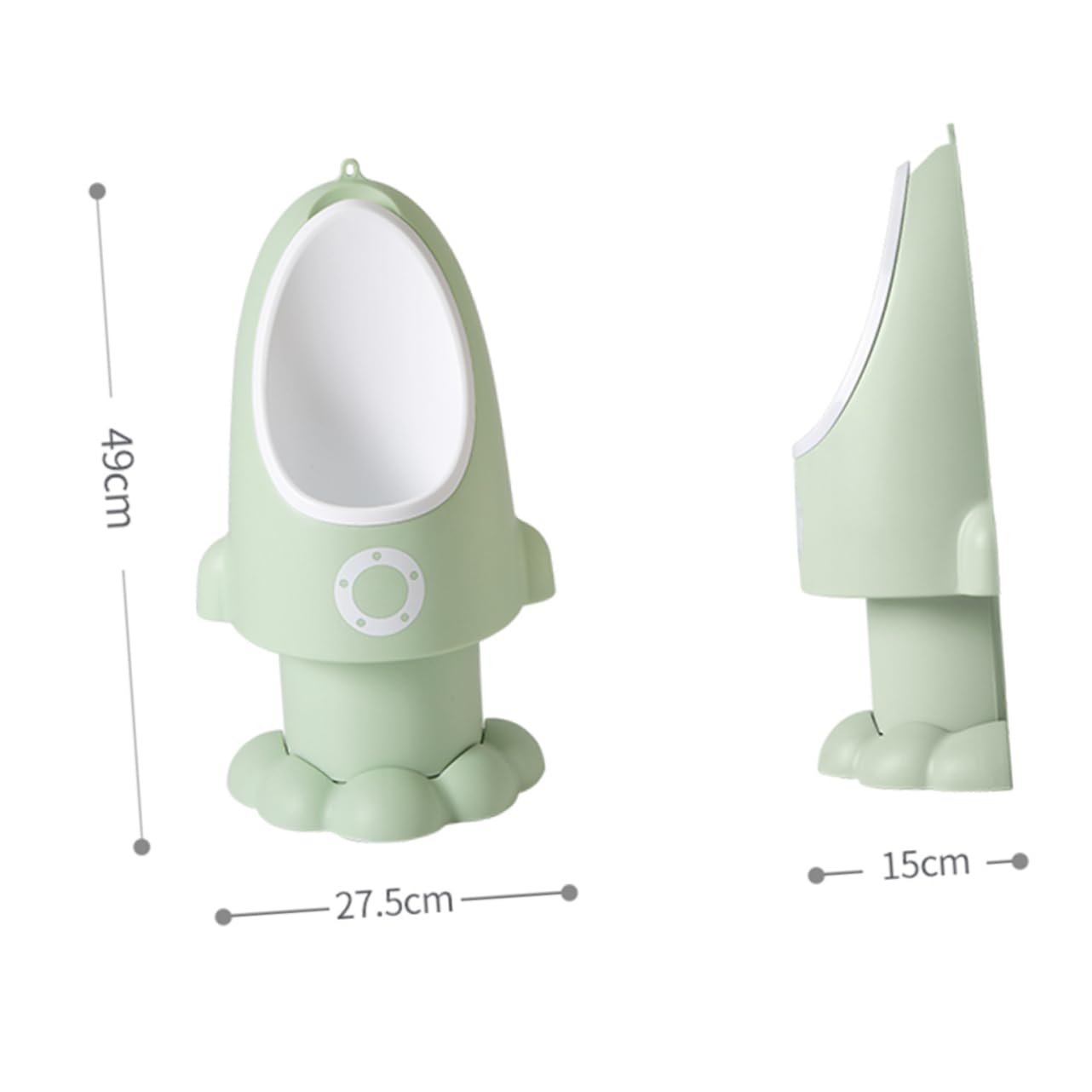 HANABASS Adjustable Boys Urinal Potty for Toilet Training Rocket Shape Design Easy to Clean Adorable Cartoon Look for Independent Urination Light Green