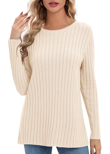 Image of Urban CoCo Women's Lightweight Crewneck Pullover Sweaters Long Sleeve Fall Knitted Sweater Tops