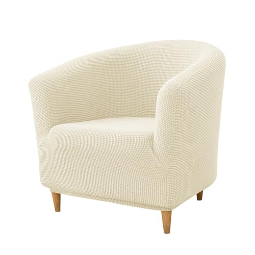 Hearda Jacquard Weiches Sesselschoner 1-Teilig Sesselbezug, Modern Sesselüberwurf Stretch Spandex Sesselhusse,für Wohnzimmer Clubsessel Esszimmer Büro Sessel Bezug (Beige)