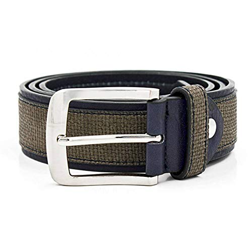 Ceinture vintage pour hommes avec boucle argentée en style mode