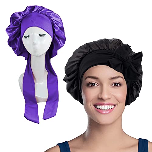 WUBAYI 2PCS Satin Bonnet