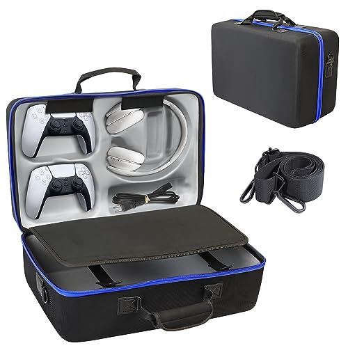 ZORETCO Carrying Case Compatible with PS5,Hard-Shell Travel Bag Holds PlayStation 5 Console,Wireless