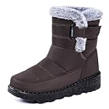 Botas de nieve para mujer, elegantes, gruesas, para invierno, botas altas informales, cálidas para actividades al aire libre, cómodas con suela para mayor comodidad, café, 37 EU