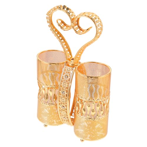 Ciieeo Elegant Hollow Metal Utensil Holder European Style Cutlery Organizer Decorative Silverware Storage Bucket for Kitchen Countertop Space Saving Design