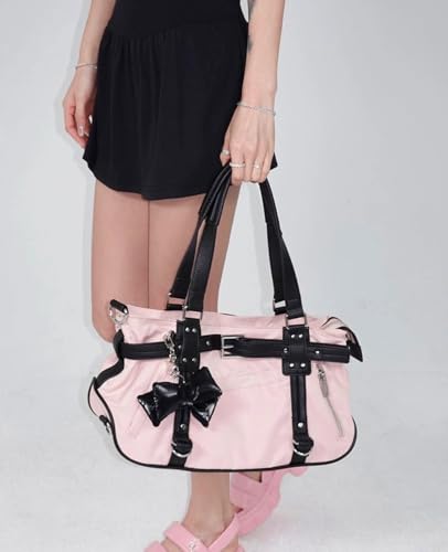 Womens Purses and Handbags Lolita Sweet Bow Shoulder Bags Y2K Hobo Handbag Casual Satchel Top-handle Bags4