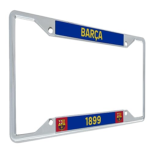 Desert Cactus FC Barcelona Barça Car Accessories Football Club Soccer Futbol Metal License Plate Frame and Tag Holder for Front or Rear of Car (Style 1)