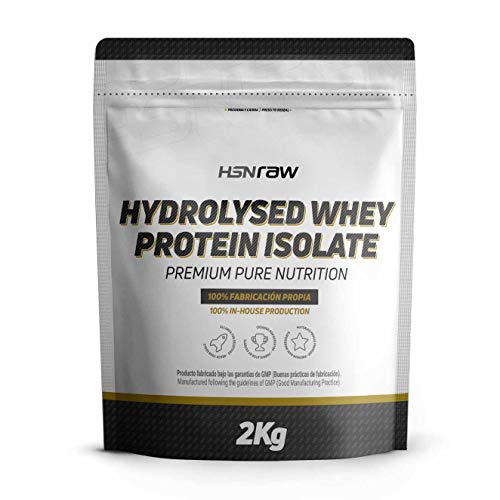 Proteína Hidrolizada Sin Lactosa de HSN Raw | Whey Isolate Hydrolysate | Proteína de Suero Hidrolizado Aislada, Batido para Ganar Masa Muscular, Apto Vegetariano, Sin Gluten, Sin Sabor, 2000 gr