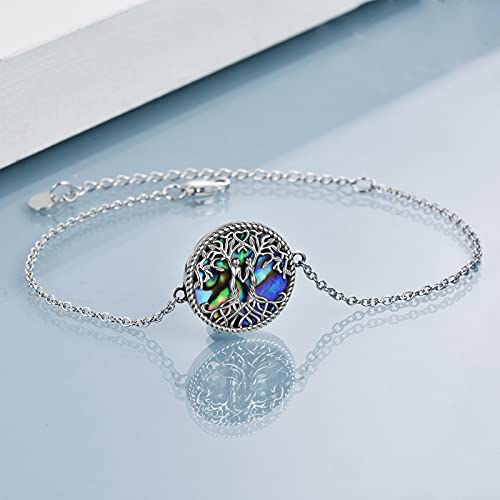 Image of YFN Sterling Silver Tree of Life Bracelet - Sister Bracelet Jewelry, Birthday Gift for Sisters