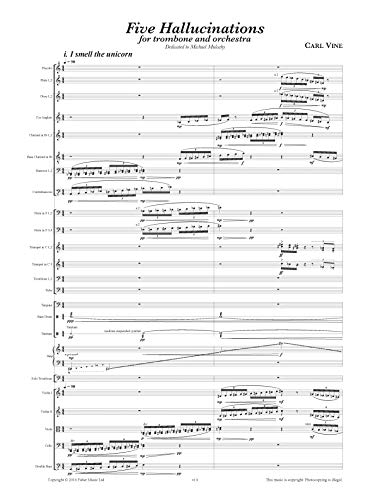 Concerto for Trombone Five Hallucinations partition d'étude de prestige