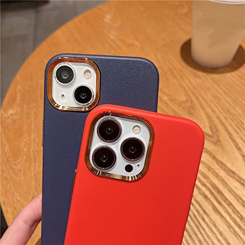 Coque cuir iPhone 12 Pro marine finition business rétro et robuste