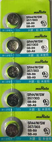 SR44/W/SW�i357/303�jSB-B9 SB-A9 �y�����^ muRata�z���c���쏊 �_����{�^���d�r 1�V�[�g�i 5�p�b�N�j