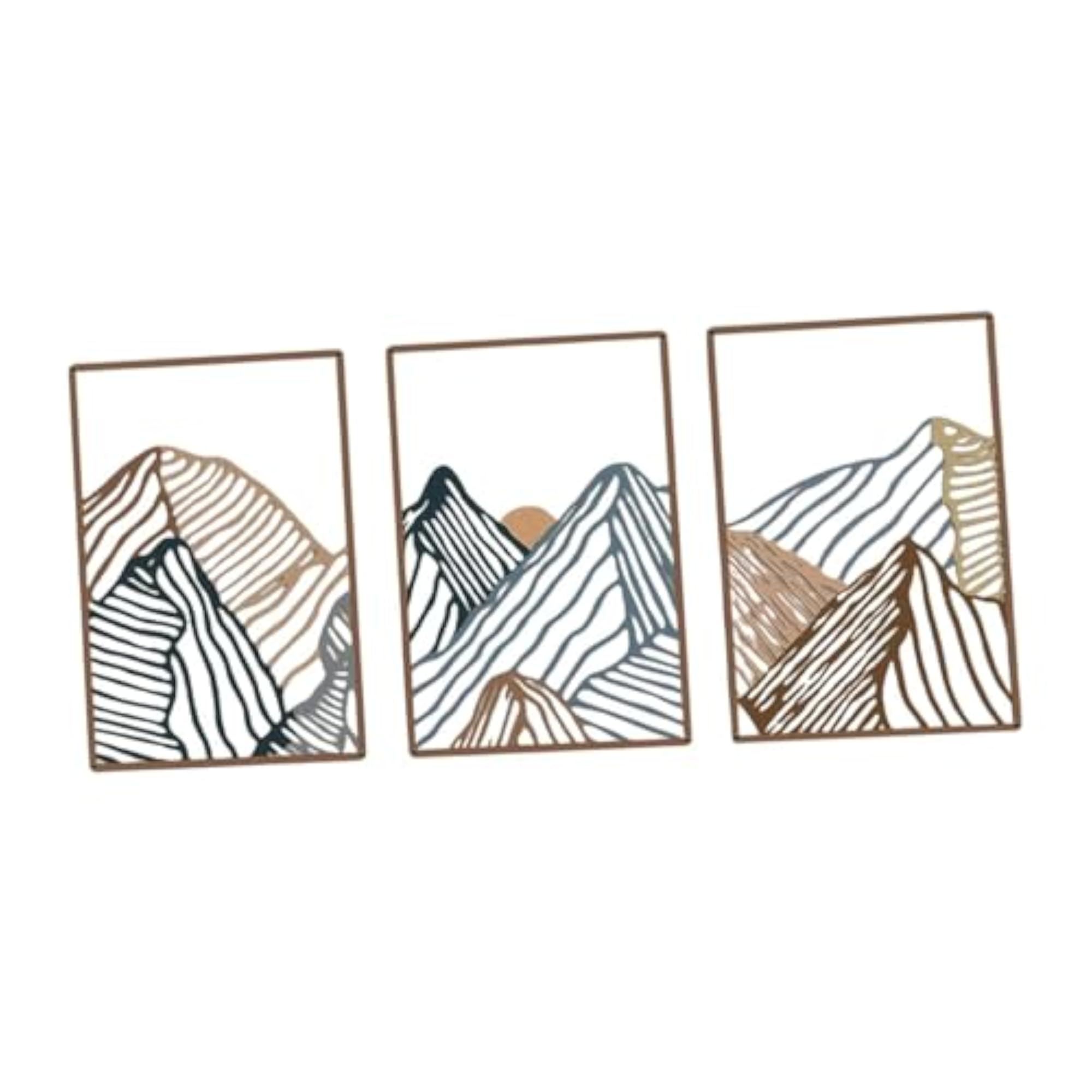 3Pcs Mountain Metal Wall Art Decorative Painting for Indoor Spaces