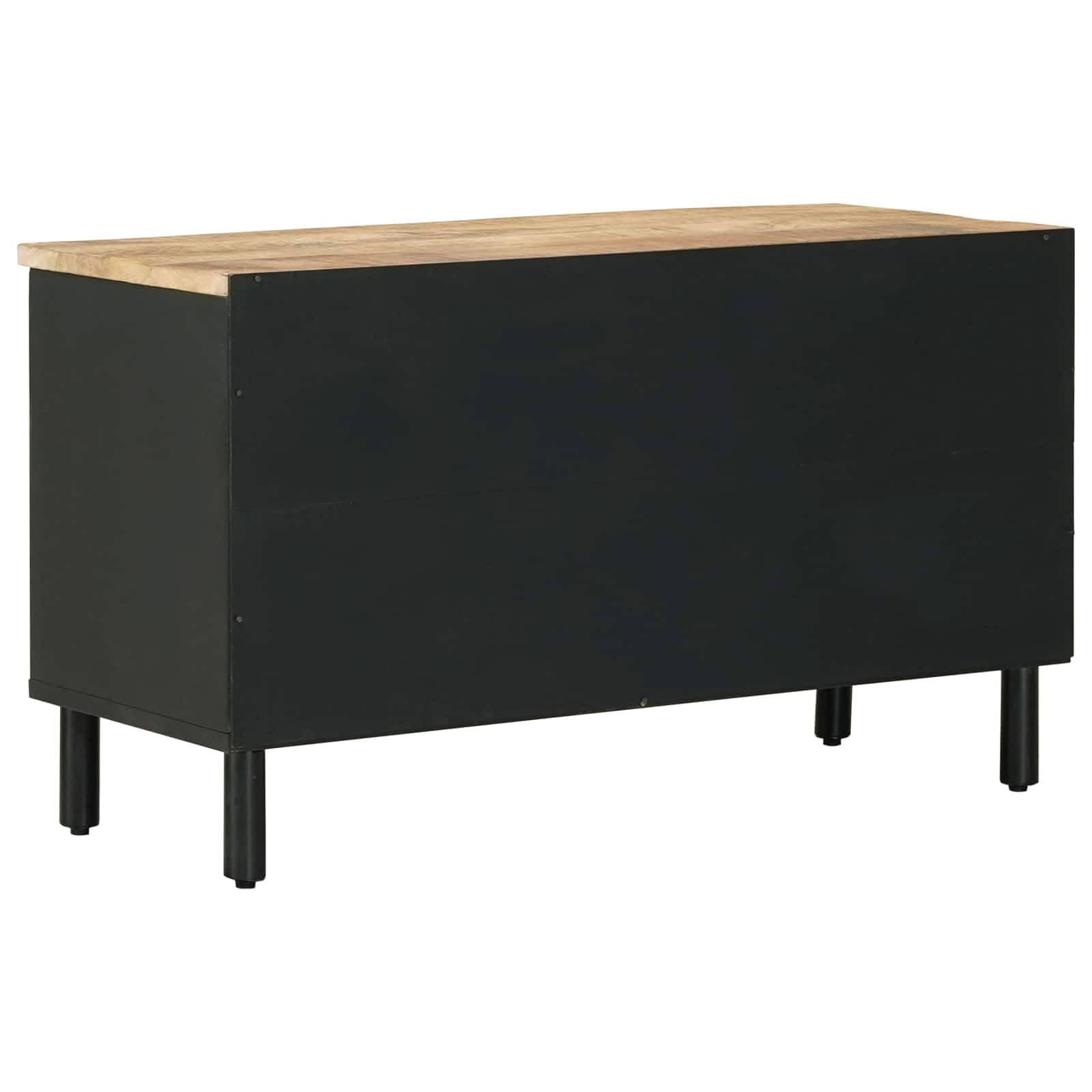 Mueble de almacenamiento de madera, mango macizo, 80 x 33,5 x 46 cm, con