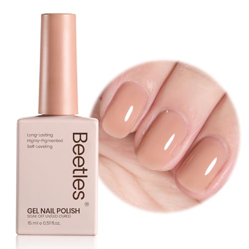 Image of Beetles Jelly Nude Gel Nail Polish - 15ml Sheer Translucent Neutral Brown Gel Polish Buildable Soak Off UV LED Nail Art Salon DIY Summer Manicure Gift for Women