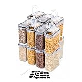 12er M&uuml;slibox mit Deckel 4L Vorratsdosen mit Deckel Etiketten luftdicht Aufbewahrungsboxl K&uuml;che Aufbewahrung Aufbewahrung f&uuml;r Mehl M&uuml;sli Reis Katzenfutter Hundefutter Futter Haustiere Nudeln