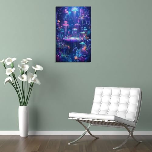 Méduse murale impression sur toile 50x75cm pour déco salon