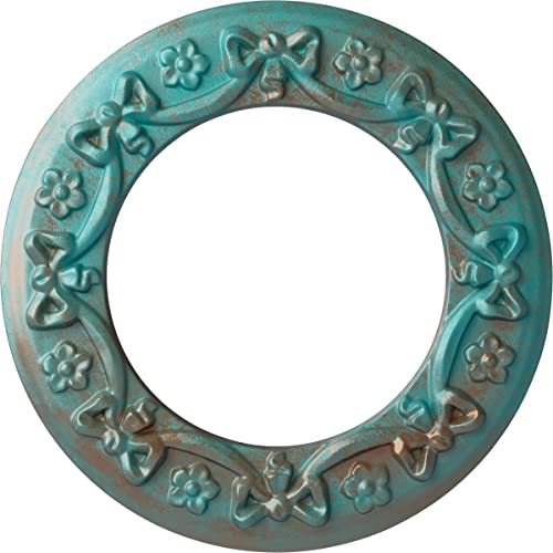 Médaillon de plafond Cm12riacs ruban avec nœud décoratif finition cuivre antique